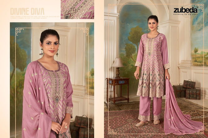 Zubeda Mayuri Embroidery Chinon Silk Wedding Readymade Suits Wholesale Online